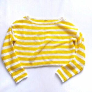 GARAGE CROPPED KNIT STRIPED SWEATER Size S